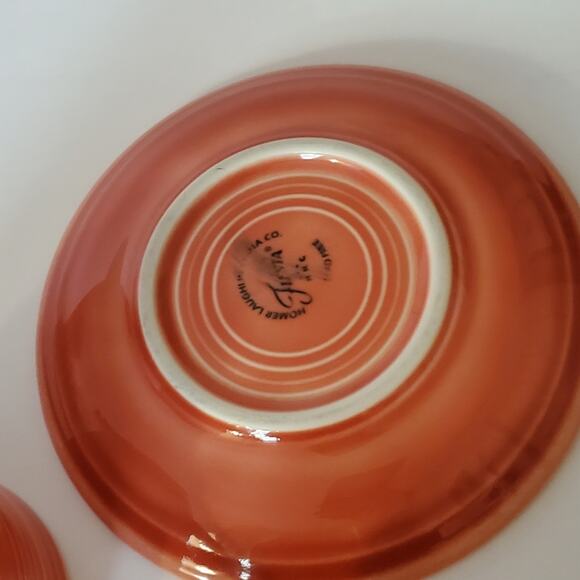 Fiestaware Small 6 Oz mug and matching saucer Set of 2 **one small chip - Picture 5 of 10